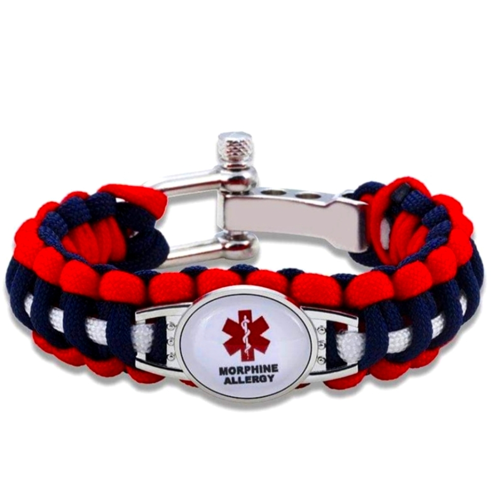 Morphine Paracord Adjustable Medical Bracelet